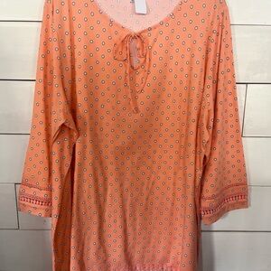 Lands' End Orange Relaxed Tunic Top